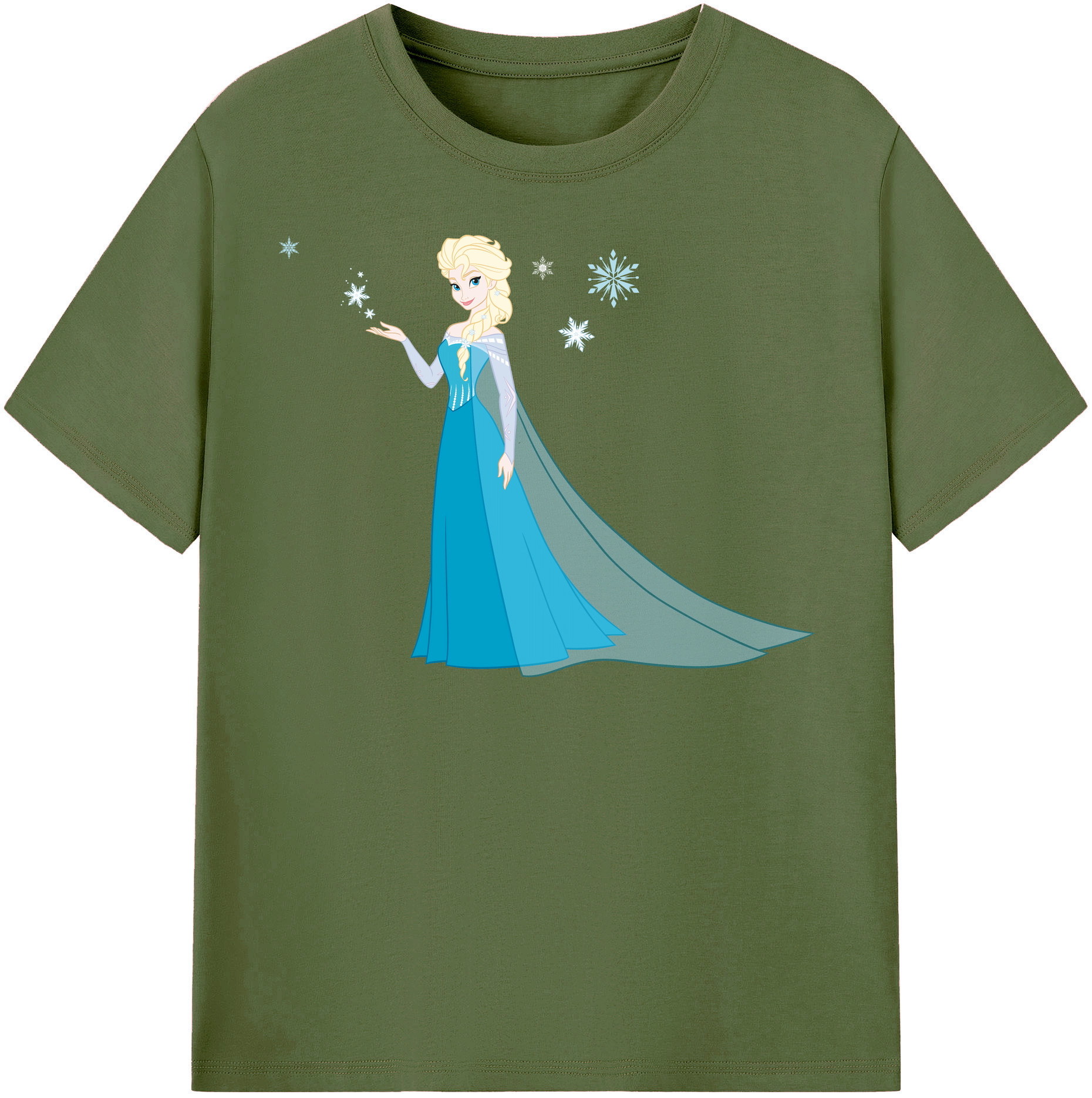 （画像用） アナと雪の女王 アンナ エルサ Frozen Anna Elsa 綿100％半袖Tシャツ（フロントプリント）